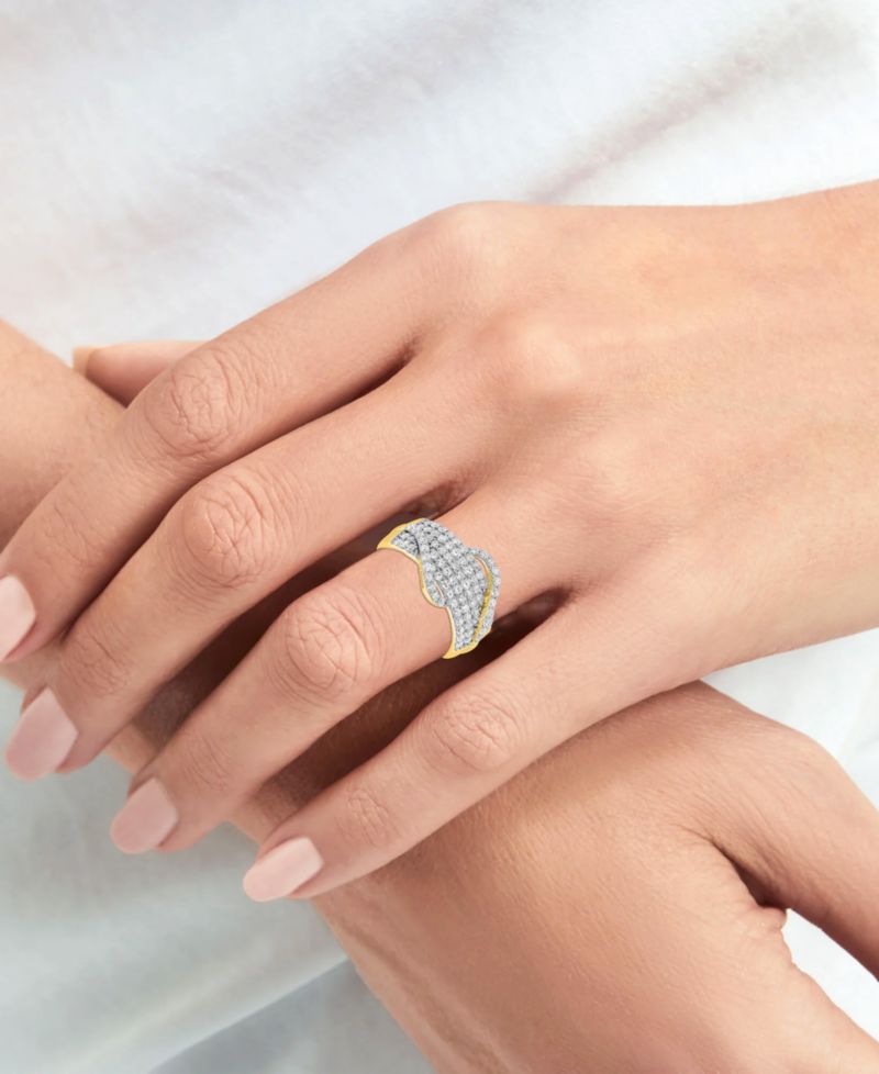 Lab-Grown Diamond Crossover Statement Ring (1 ct. t.w.) in Sterling Silver (Also in 14k Gold-Plated Sterling Silver)