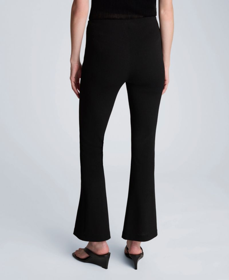 Textured Knit Pull On Flare Pant with Inner Short