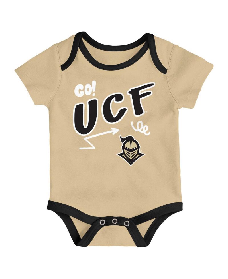 Baby Boys and Girls 3-Pack Black UCF Knights All Day Play Bodysuit Set