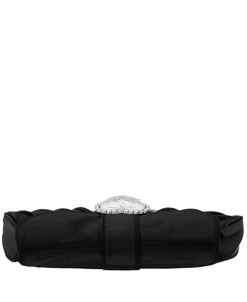 Crystal Heart Adorned Clutch Handbag