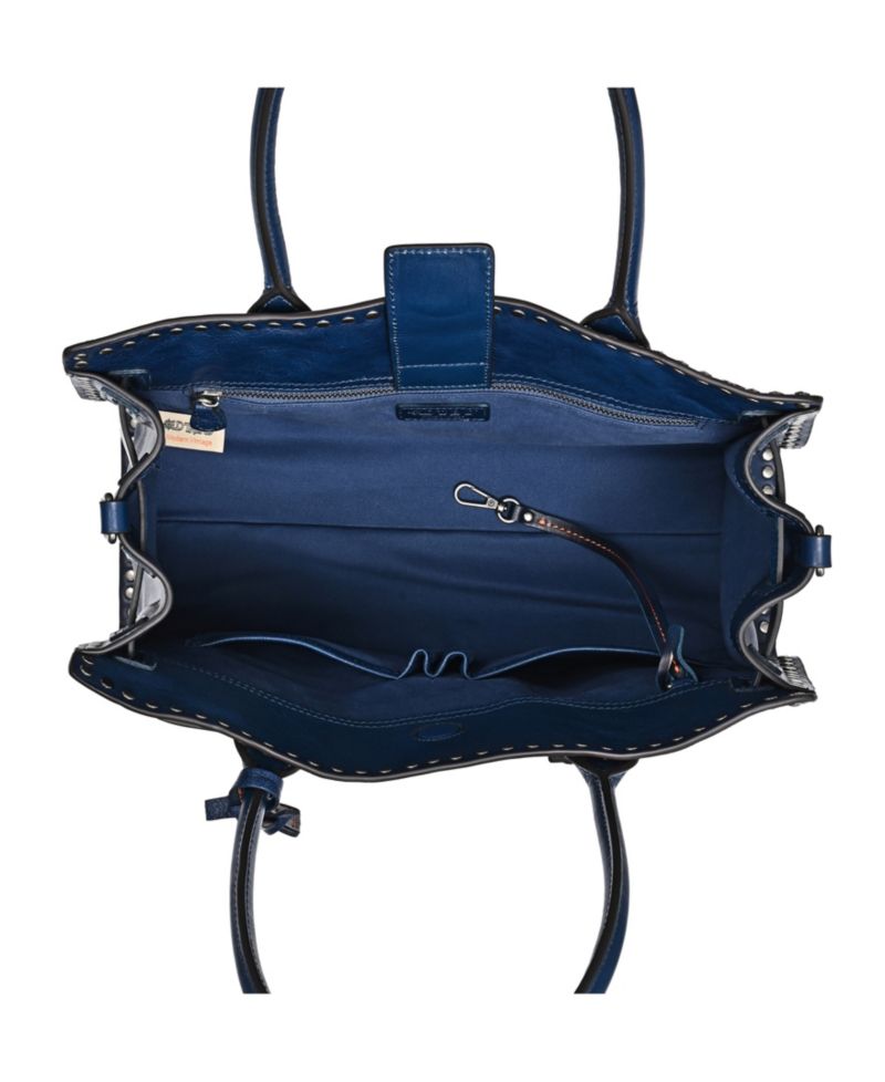 Westland Large Studded Leather Satchel Bag