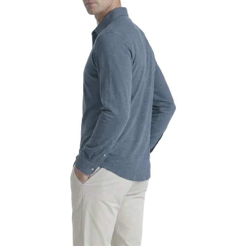 Men's Office-Leisure Collection Melange Seamless Long Sleeve Shirt