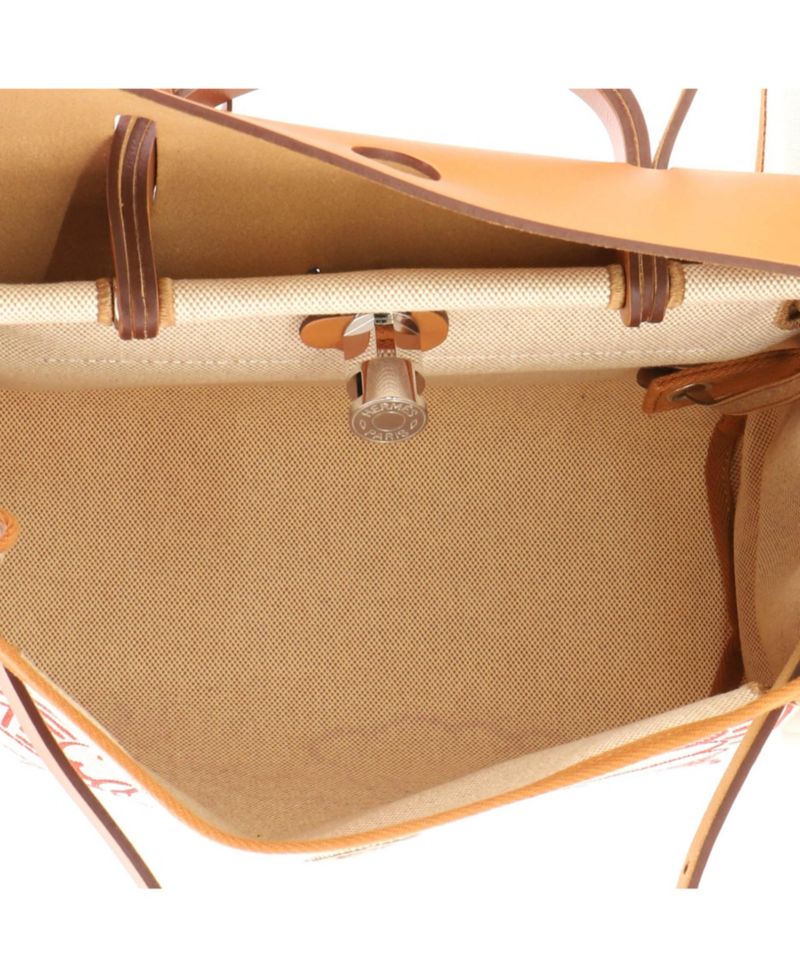 Pre-Owned Hermes 31 Herbag Zip Pegase Pop Toile and Leather