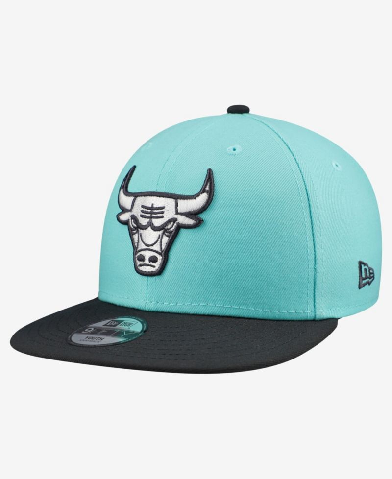 Big Boys and Girls Turquoise/Charcoal Chicago Bulls 9FIFTY Snapback Hat
