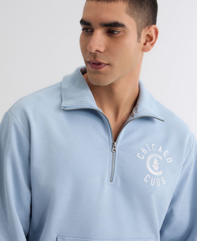 Men's Chicago Cubs Iconic Quarter-Zip Relaxed-Fit Sweatshirt