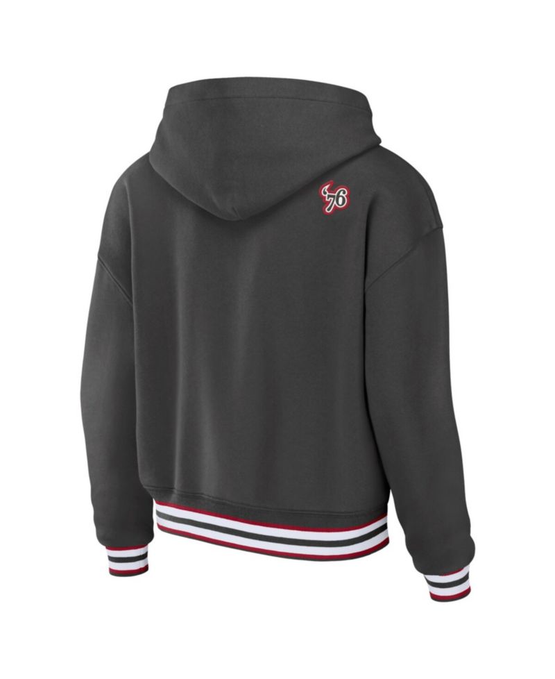 Women's Pewter Tampa Bay Buccaneers Lace-Up Pullover Hoodie