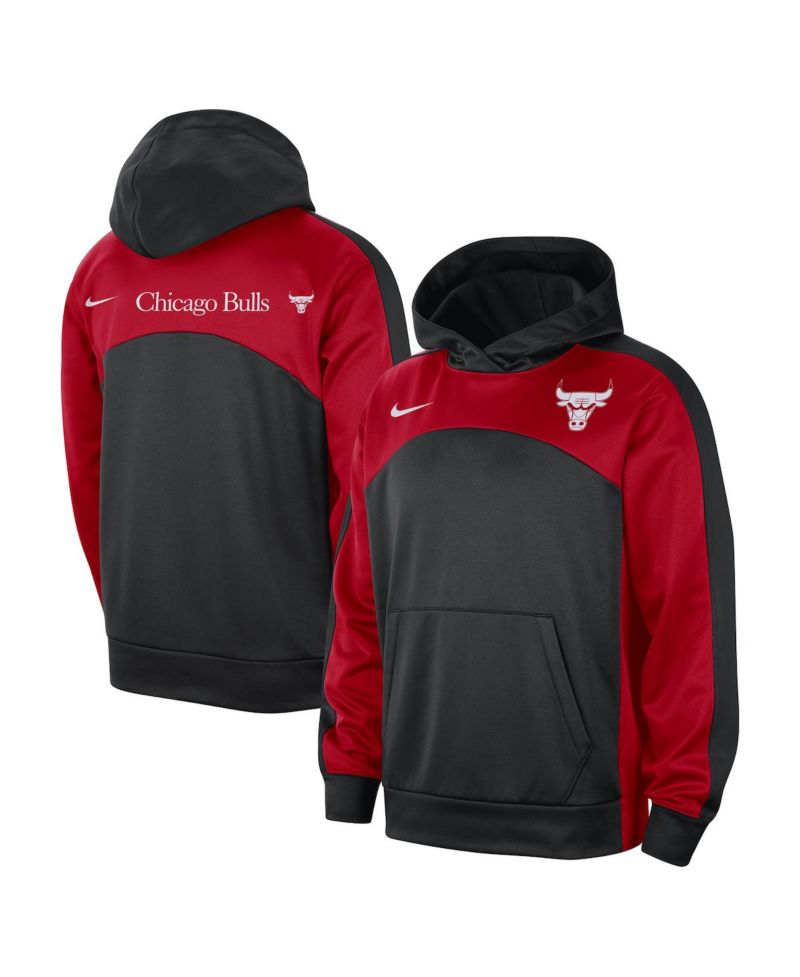 Men's Black, Red Chicago Bulls Authentic Starting Five Force Performance Pullover Hoodie
