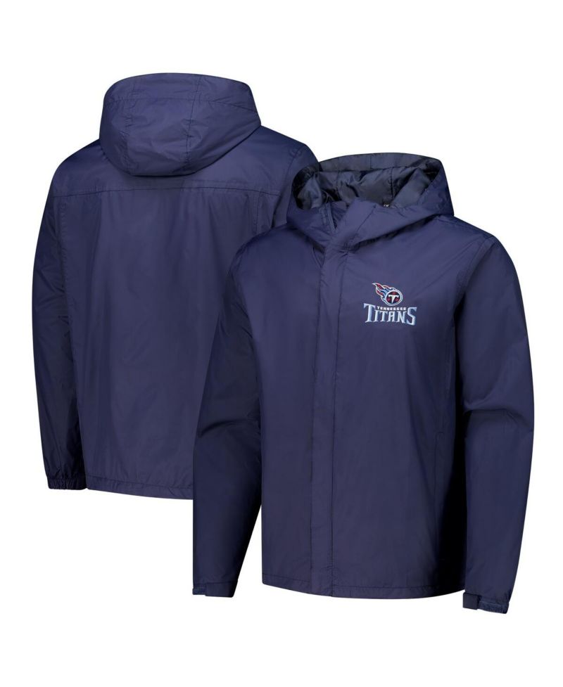 Men's Navy Tennessee Titans Tropic Waterproof Packable Full-Zip Hoodie Jacket