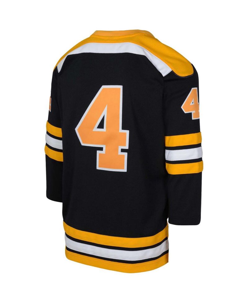 Big Boys and Girls Bobby Orr Black Boston Bruins Blue Line Player Jersey
