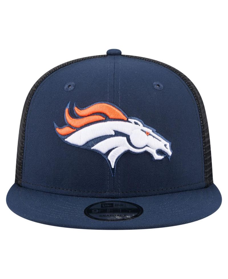 Men's Navy Denver Broncos Core Team 9FIFTY Trucker Snapback Hat
