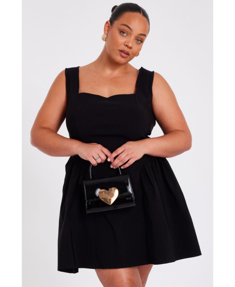 Women's Plus Size Square Neck Mini Dress