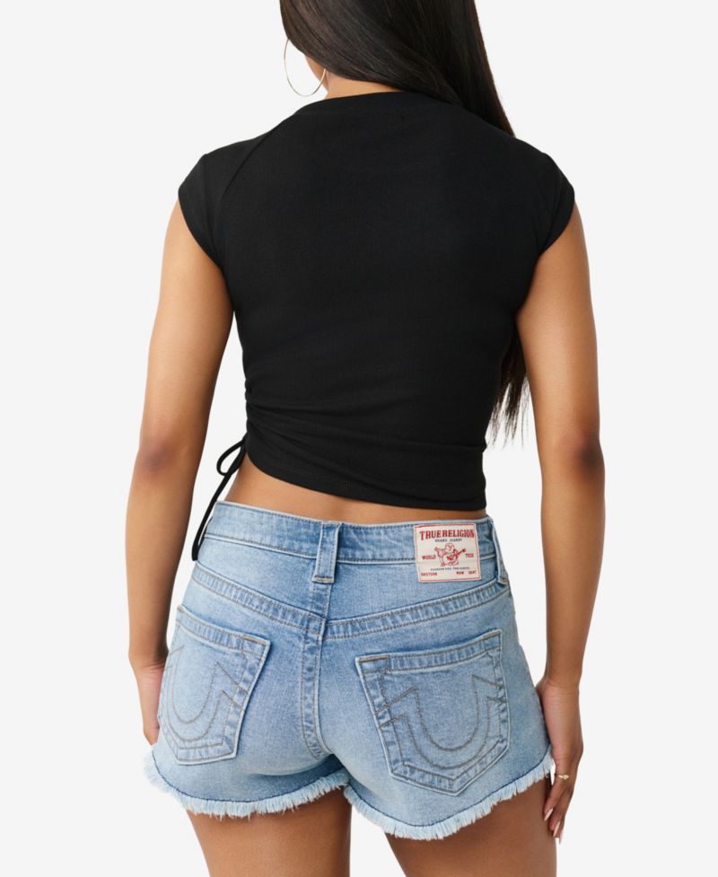 Women's Crystal Side Ruch Baby Top