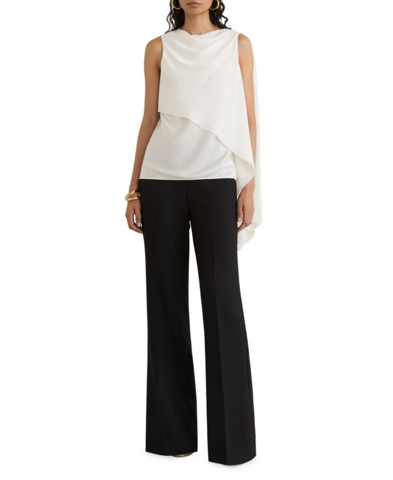 Women's Nyra Sleeveless High-Cowl Neck Draped Silk-Blend Top