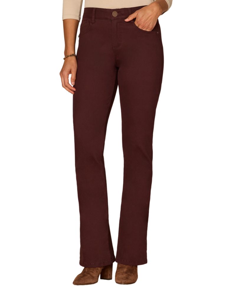 Petite Mid-Rise Twill Bootcut Jeans