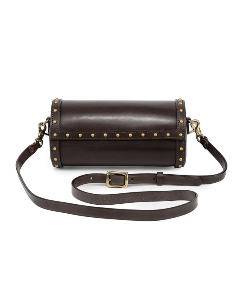 Oranda Small Leather Barrel Crossbody Bag