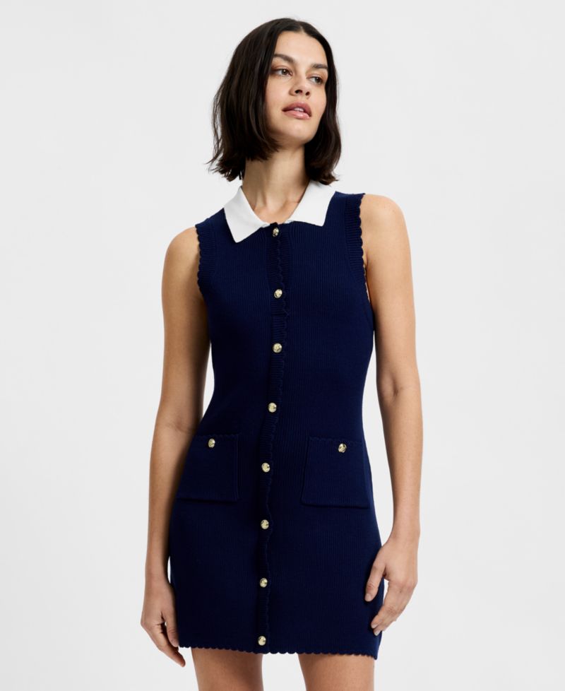 Women's Collared Neck Mini Dress