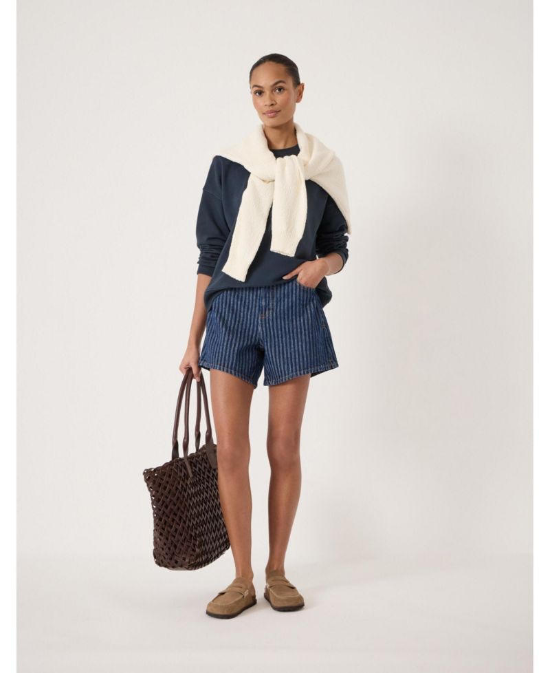 Women's Essential Denim Striped Shorts