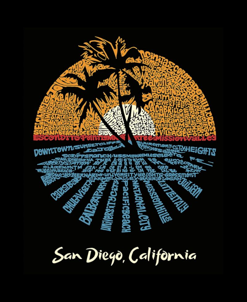 Plus Size Cities In San Diego Word Art T-Shirt