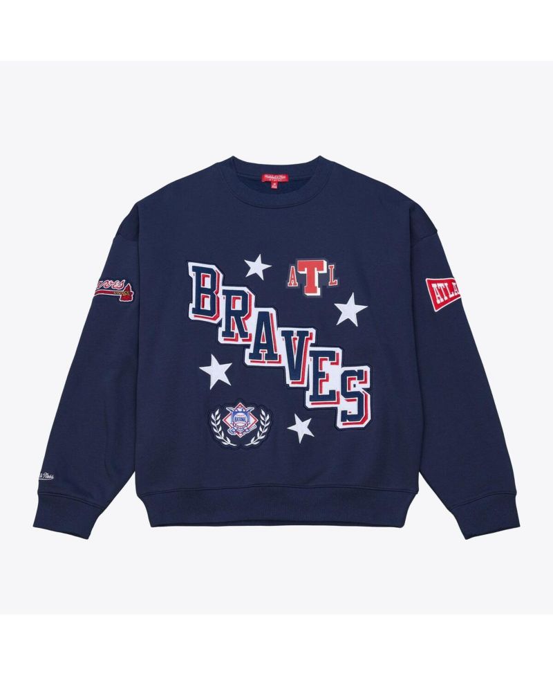 Women's Navy Atlanta Braves Pep Rally Sweatshirt