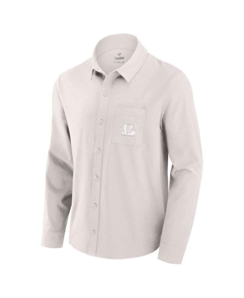 Men's Cream Cincinnati Bengals Front Office Long Sleeve Button-Up Shirt