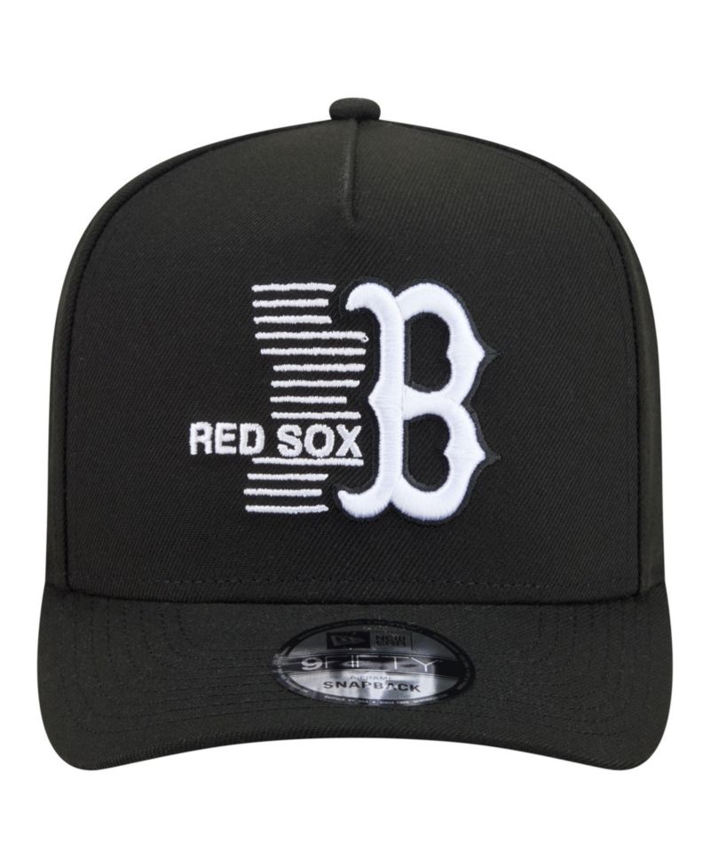 Men's Black Boston Red Sox Motion A-Frame 9FIFTY Snapback Hat