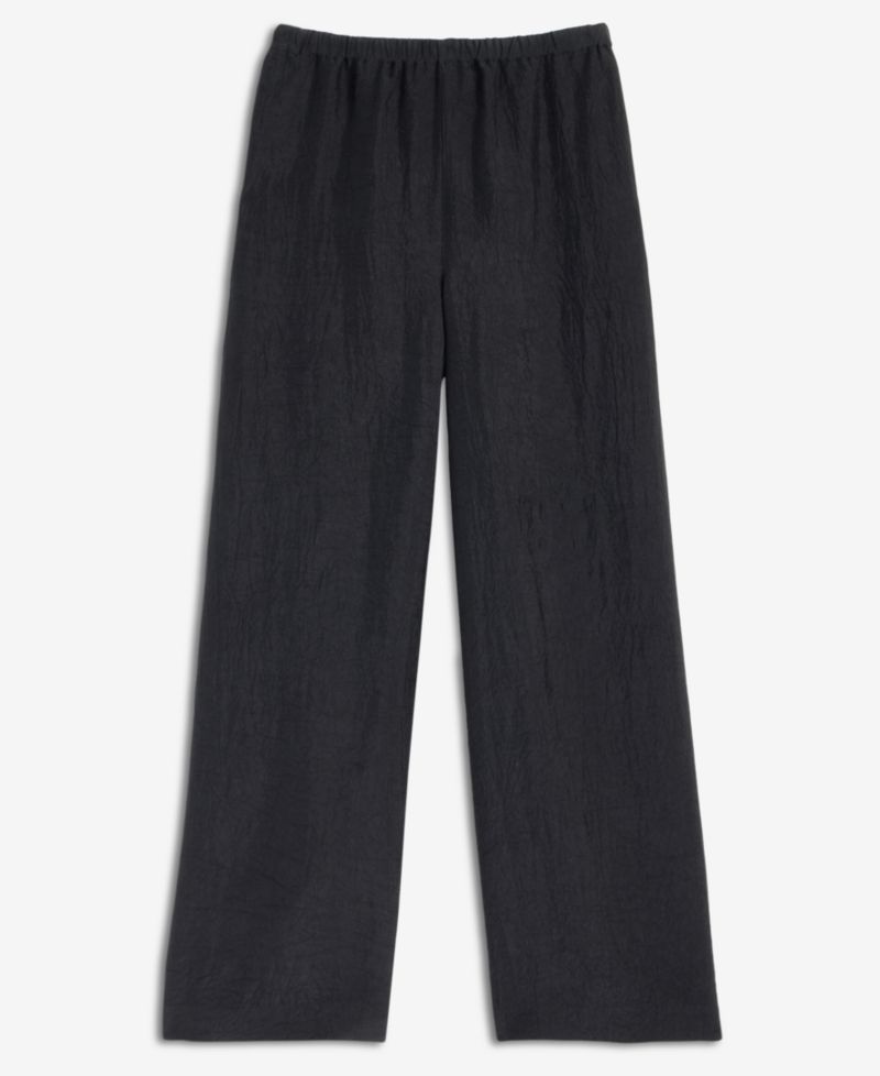 Women's Crinkle Satin Wide-Leg Pull-On Pants, Regular & Short