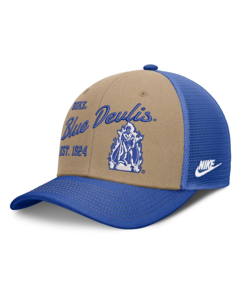 Men's and Women's Beige/Royal Duke Blue Devils Legacy Rise Trucker Adjustable Hat