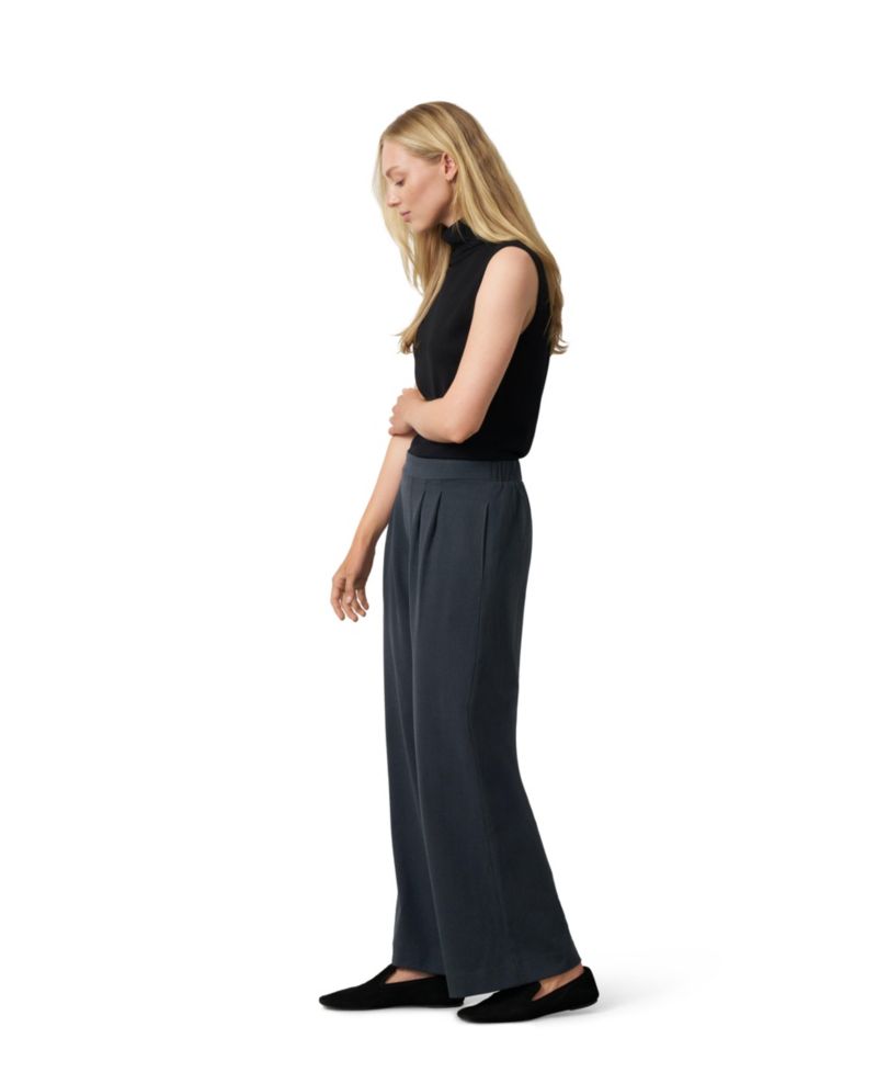 Women's Pleated Wide-Leg Pull-On Pants