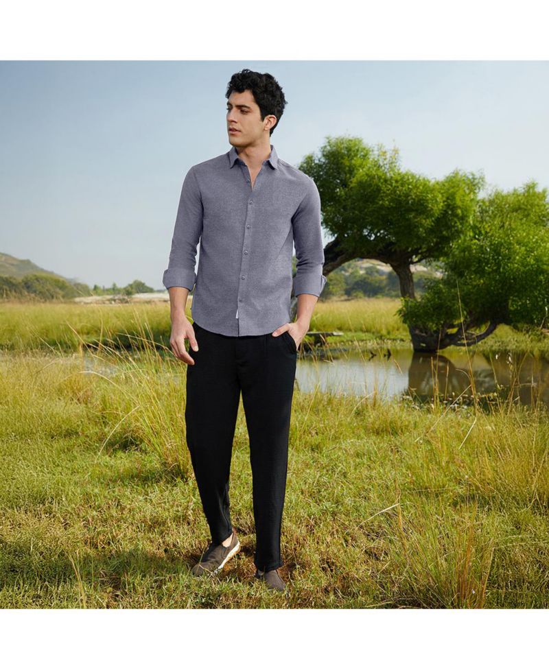 Men's Aegean Blue Grainy Shirt