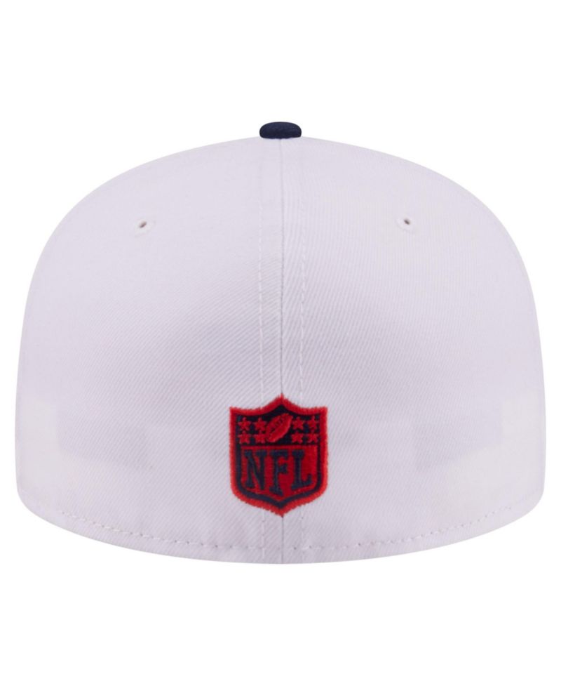 Men's White/Navy New England Patriots Retro Swoop 59FIFTY Fitted Hat