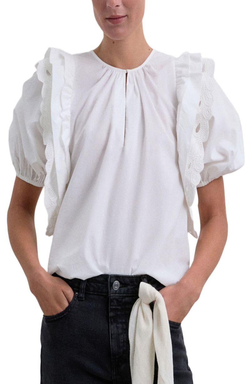 Women's Poplin Puff Top