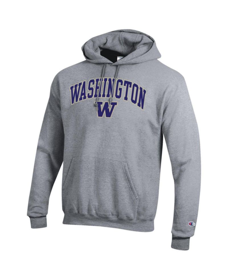Men's Purple Washington Huskies Arched Logo Fleece Pullover Hoodie