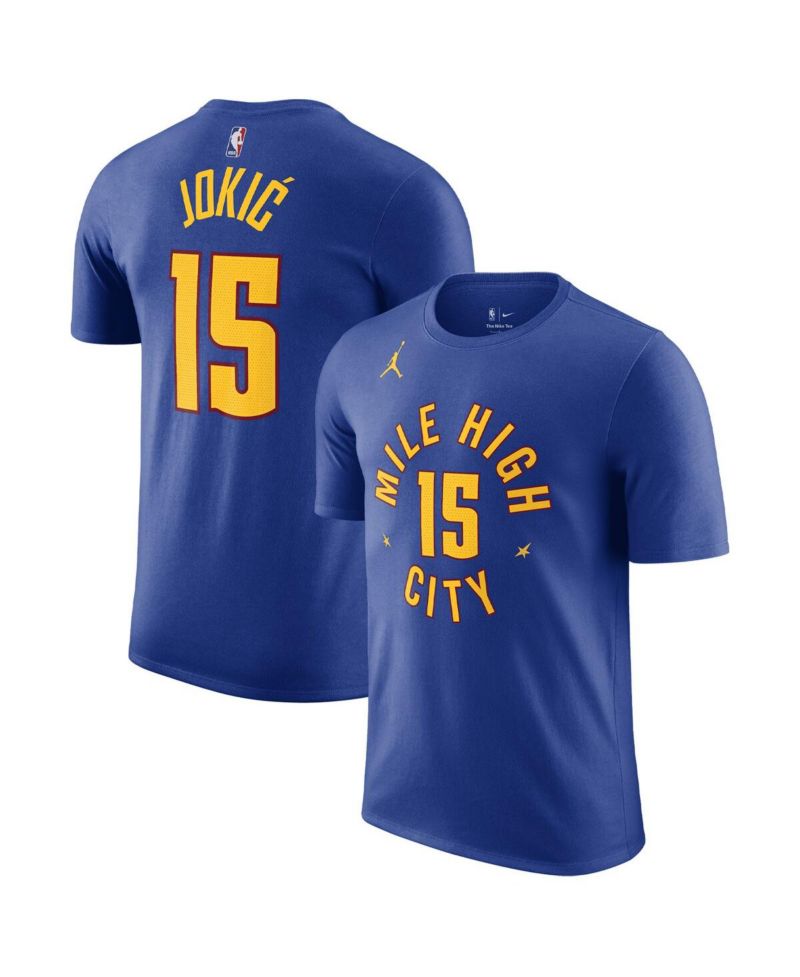 Men's Nikola Jokic Blue Denver Nuggets 2022/23 Statement Edition Name and Number T-shirt