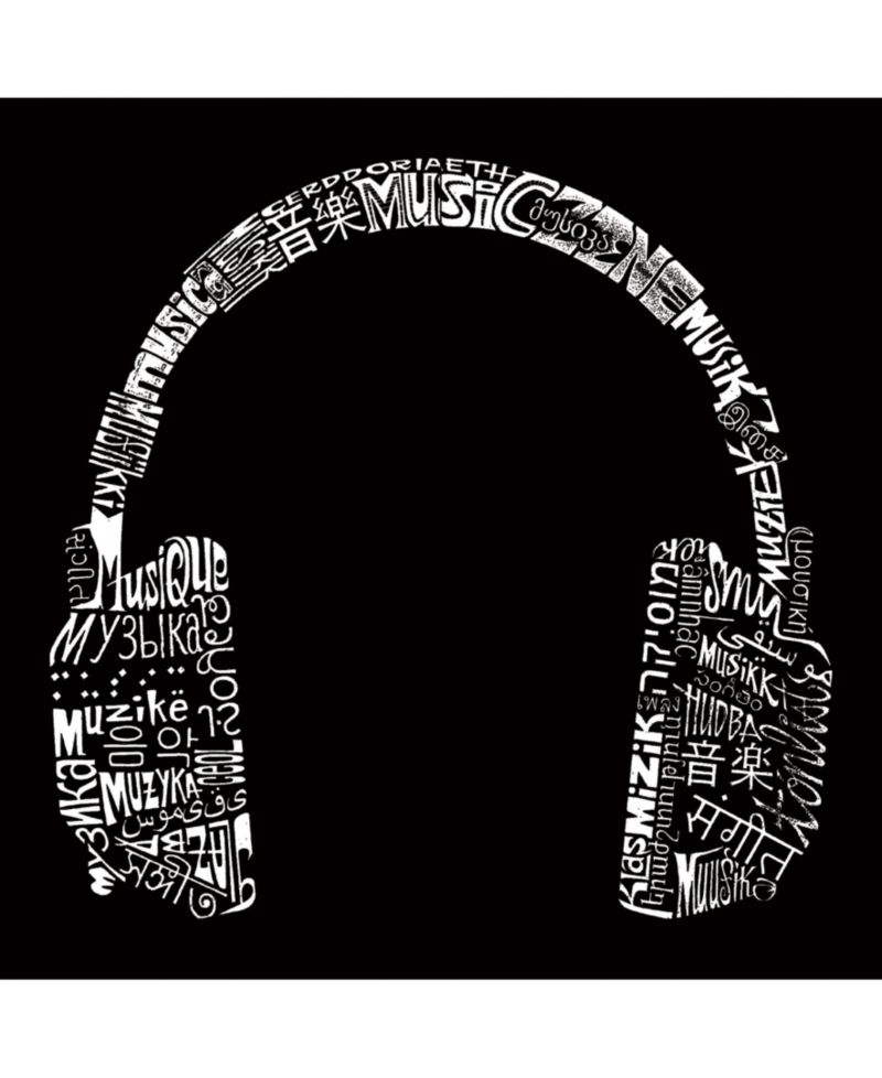 Men's Word Art Headphones - Languages Crewneck Sweatshirt