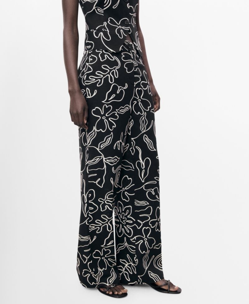 Women's Floral Print Straight Pants