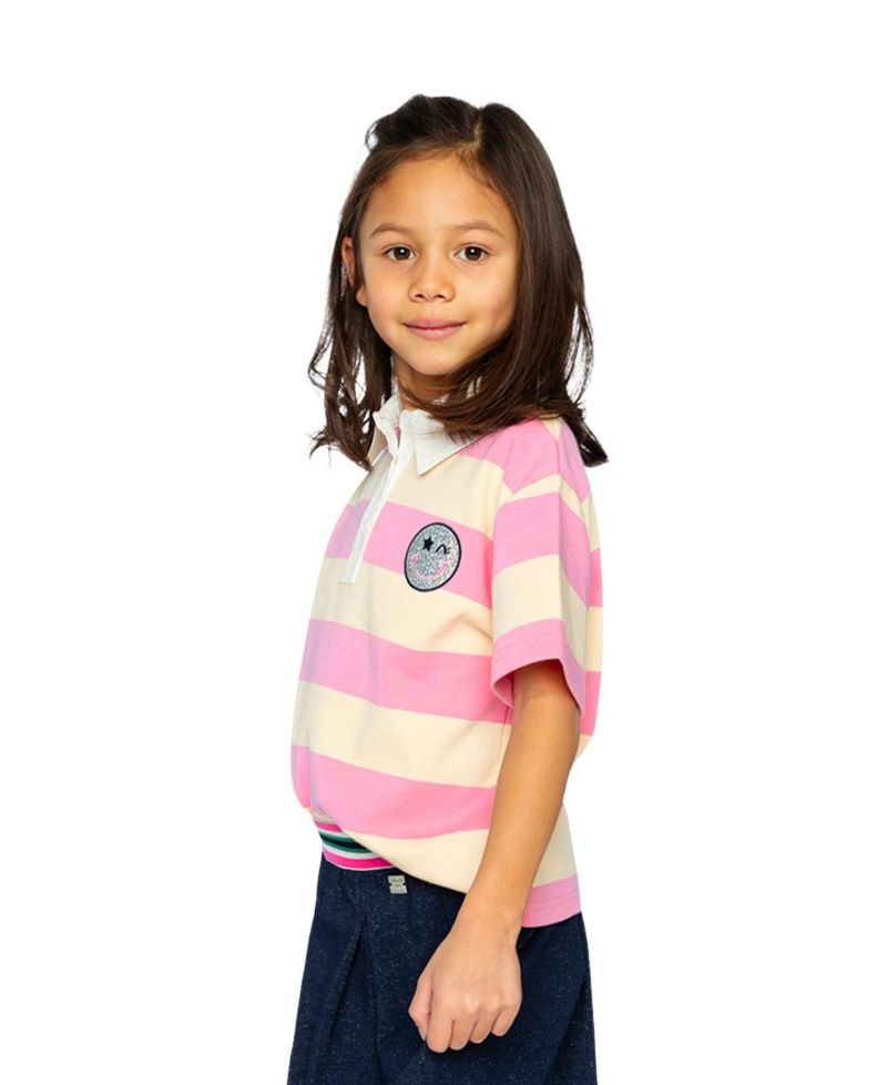 Little and Big Girl 6 - 14 Polo Top Stripes