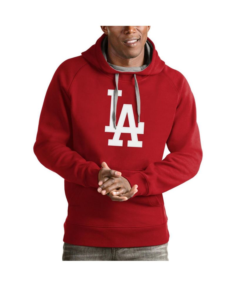 Men's Red Los Angeles Dodgers Victory Pullover Team Logo Hoodie