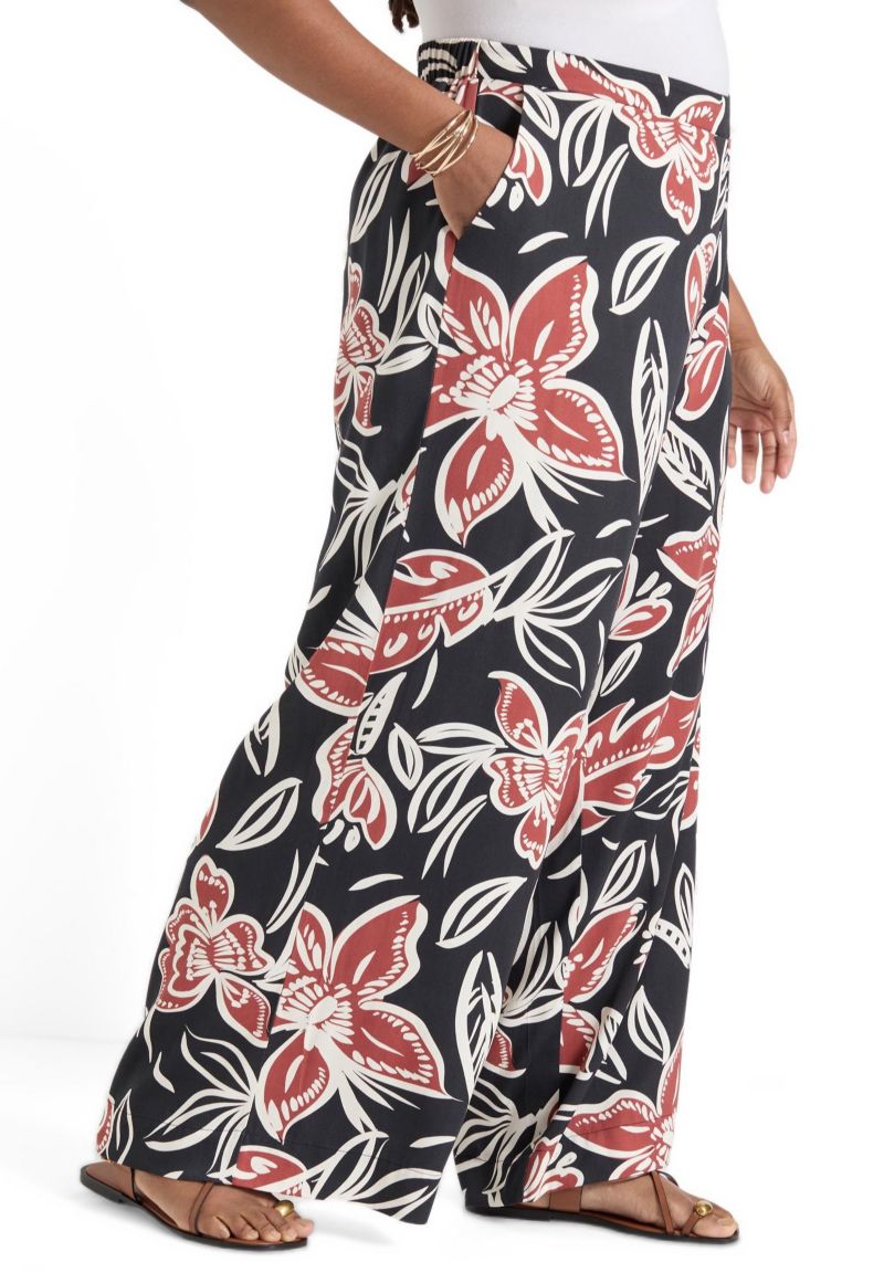 Women's June + Vie Wide-Leg Pull-On Pants