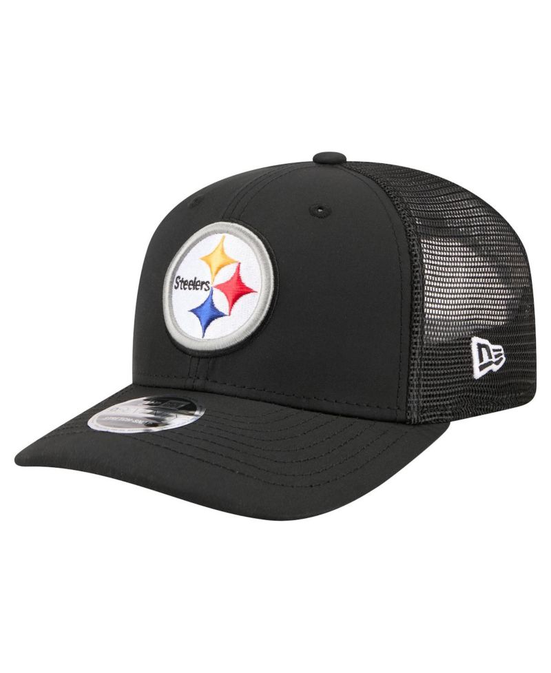 Men's Black Pittsburgh Steelers 9SEVENTY Trucker Adjustable Hat
