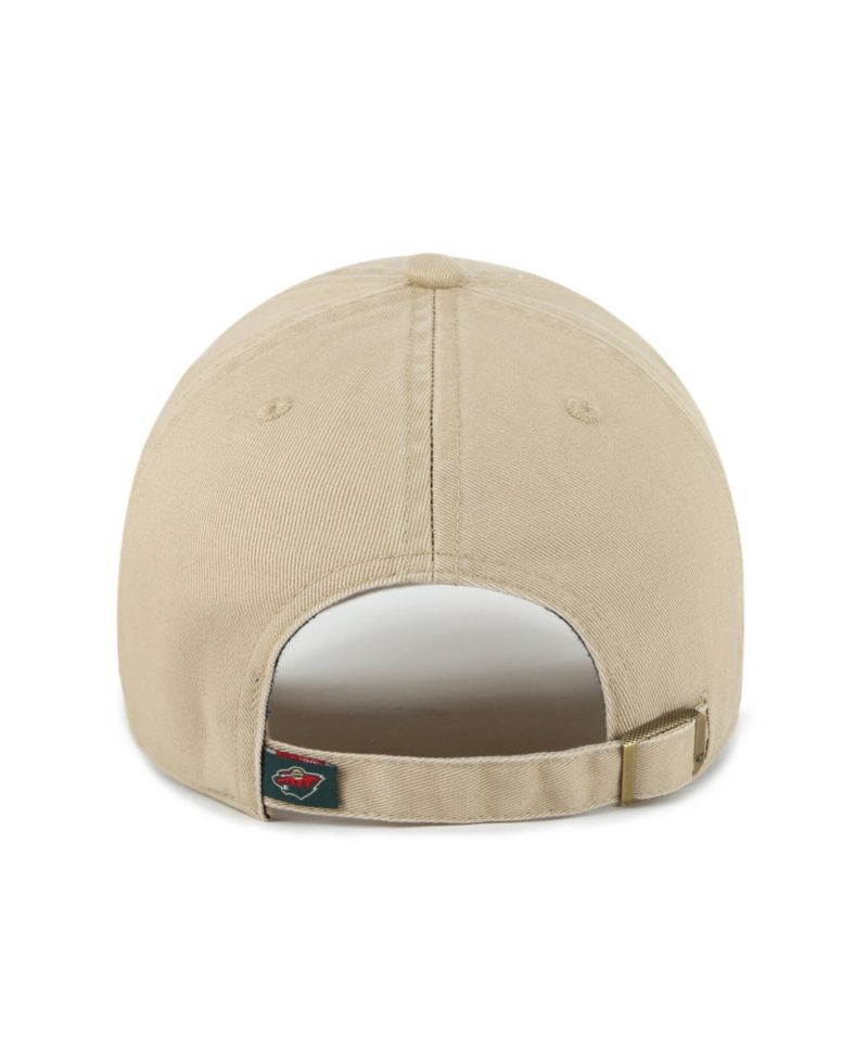 Men's Khaki Minnesota Wild Logo Clean Up Adjustable Hat
