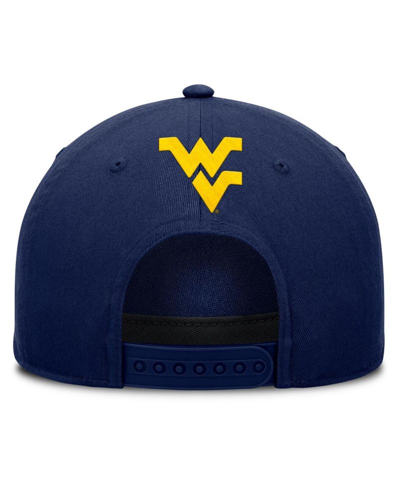 Men's Navy West Virginia Mountaineers Foul Ball Rope Adjustable Hat