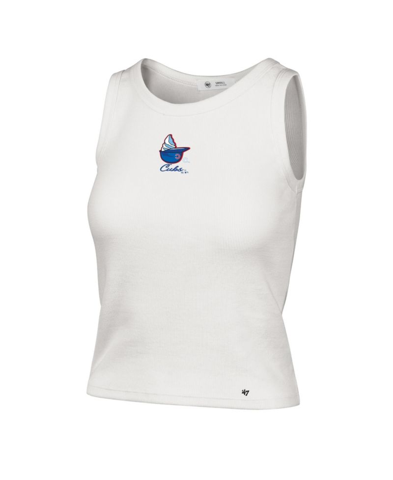 Women's '47 Cream Chicago Cubs Single Swirl Ribbed Baby Tank Top