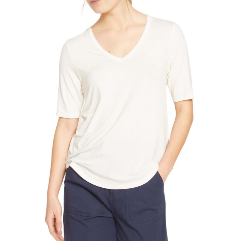 Plus Size Liquid Jersey V-Neck Stovepipe Tee