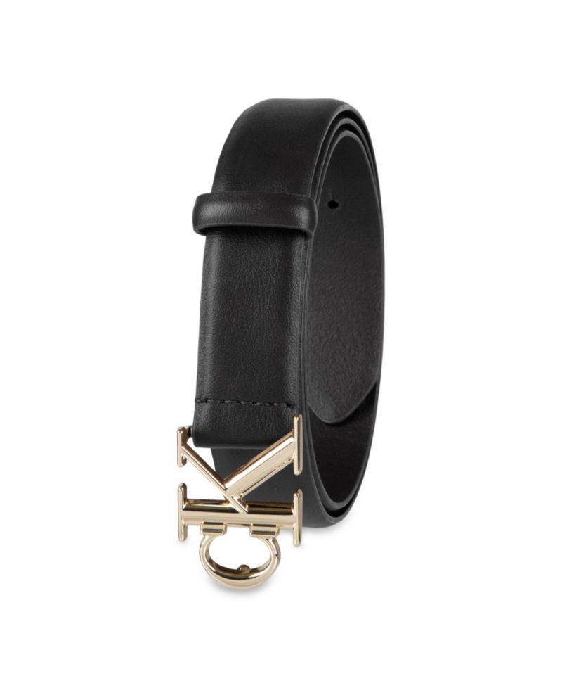 Women's CK Monogram Buckle Skinny Belt