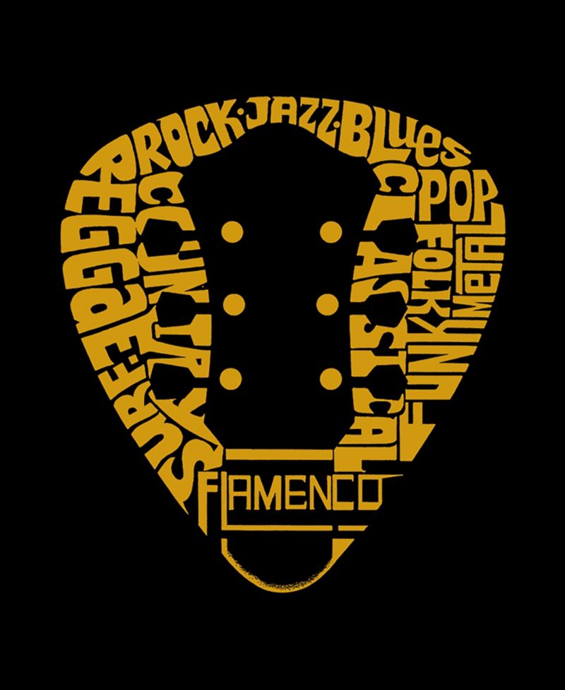 Men's Electric Guitar Neck Circular Word Art Graphic Tank Top