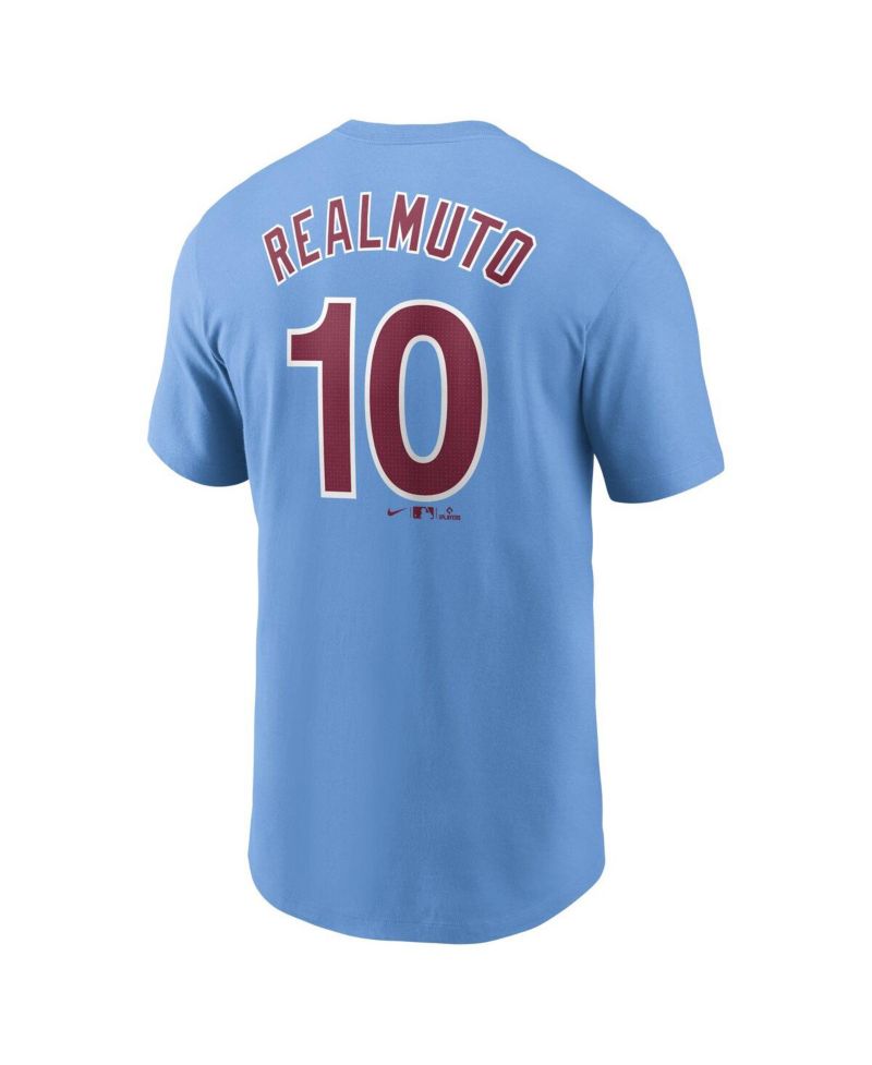 Men's J.T. Realmuto Light Blue Philadelphia Phillies Fuse Name & Number T-Shirt