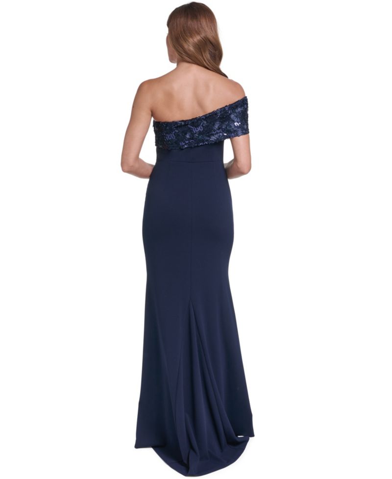 Women's Off-the-Shoulder Side-Tuck Long Dress