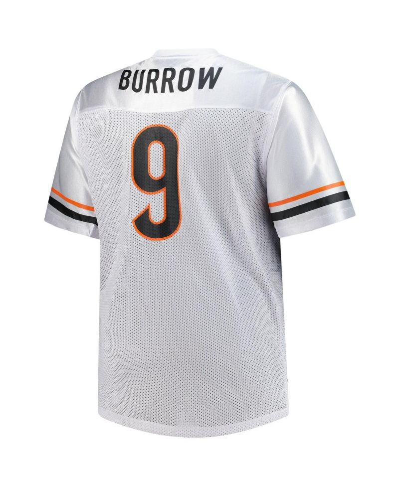 Men's Joe Burrow White Cincinnati Bengals Big & Tall V-Neck Fashion Jersey