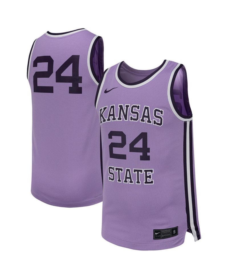 Men's 24 Lavender Kansas State Wildcats Retro Replica Basketball Jersey