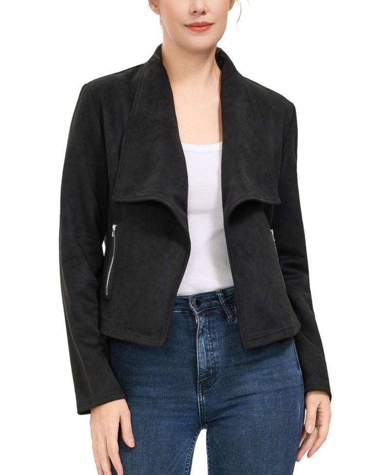Women's kimi + kai Faux Suede Open Front Jacket